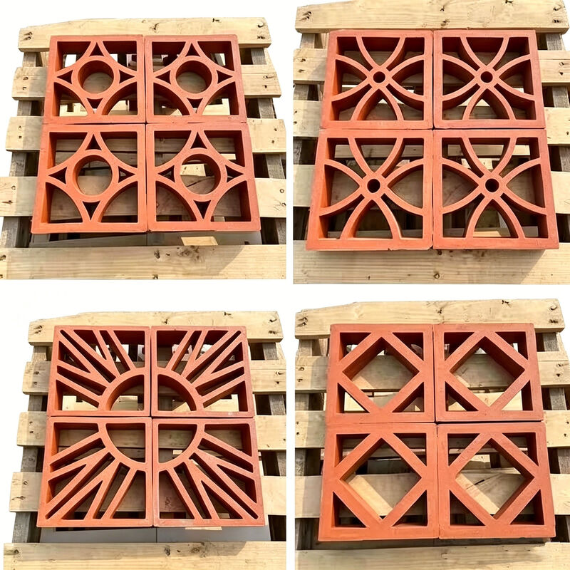 Khối đất nung Breeze Khối màn hình đất sét rỗng cho bức tường cảnh quan Vách ngăn sân trong Thông gió tự nhiên