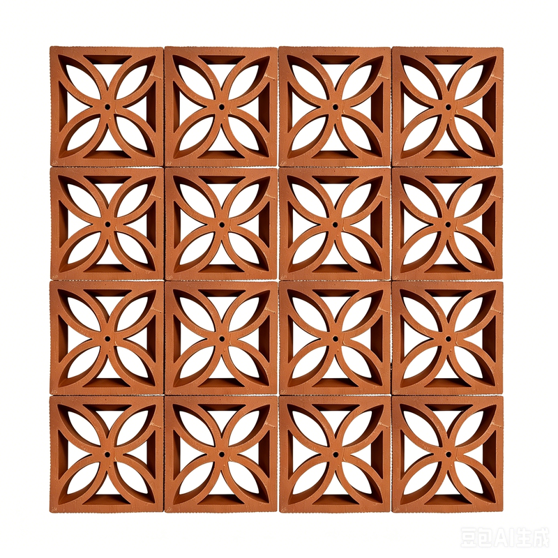Tấm Gạch Thông Gió Terracotta Thiết Kế Tường Kiến Trúc Gạch Lỗ Trang Trí