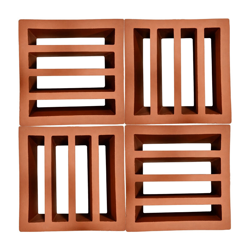 Terracotta Breeze Block Eco Friendly Red Clay Screen Block cho tường vườn sân và mặt tiền kiến trúc