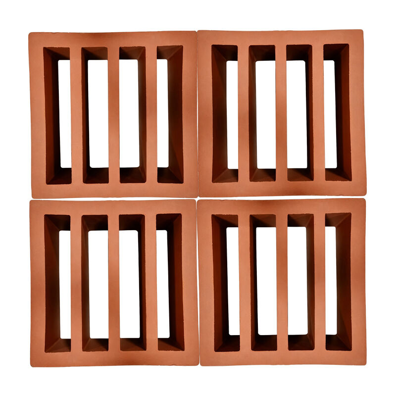 Terracotta Breeze Block Eco Friendly Red Clay Screen Block cho tường vườn sân và mặt tiền kiến trúc