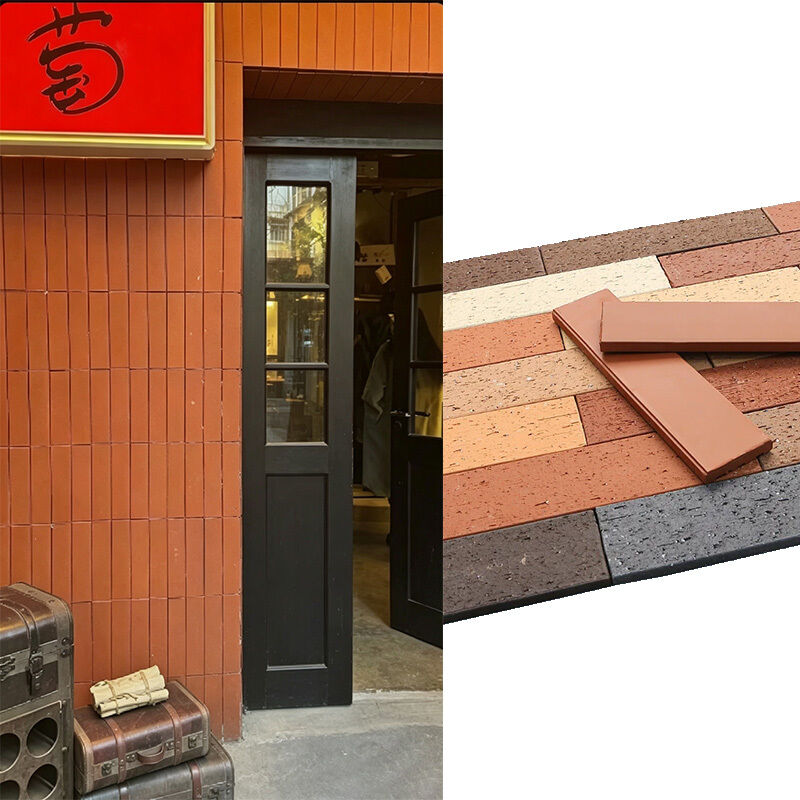 Nautral Terracotta Red Split Face Brick Natural Clay Brick Veneer cho các bức tường bên ngoài Mặt tiền và thiết kế kiến trúc hiện đại