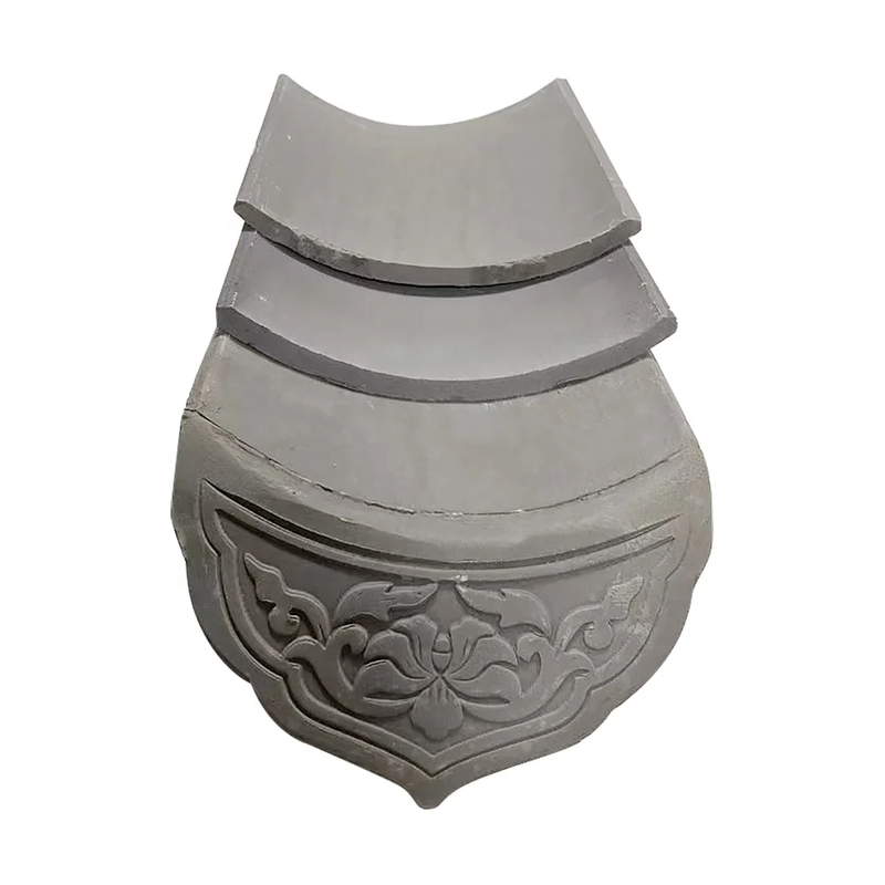 Thiết kế nhà phong cách Á Đông Biệt thự Hệ thống lợp mái Trung Quốc hiện đại Gạch ngói đất sét không tráng men màu xám tự nhiên