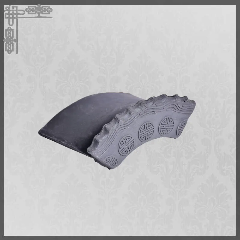 Phong cách cổ đại châu Á Dark Grey Ridge Crown Tiles trang trí Synthetic Roof Ridge Set cho cổng sân và tường chu vi vườn