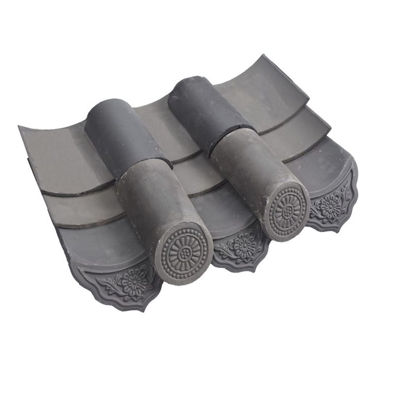 Hệ thống ngói âm dương đất sét xám truyền thống Trung Quốc, bao gồm ngói úp, ngói lòng, diềm mái và ngói nóc cho kiến trúc Á Đông