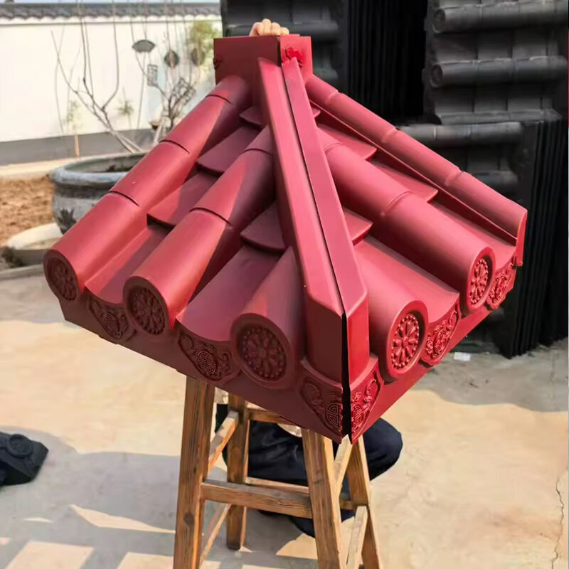Tấm lợp ngói nhựa tổng hợp PP phong cách Trung Hoa trọng lượng nhẹ, tấm ngói nhựa giả cổ liền khối cho mái hiên cửa hàng & trang trí nội thất