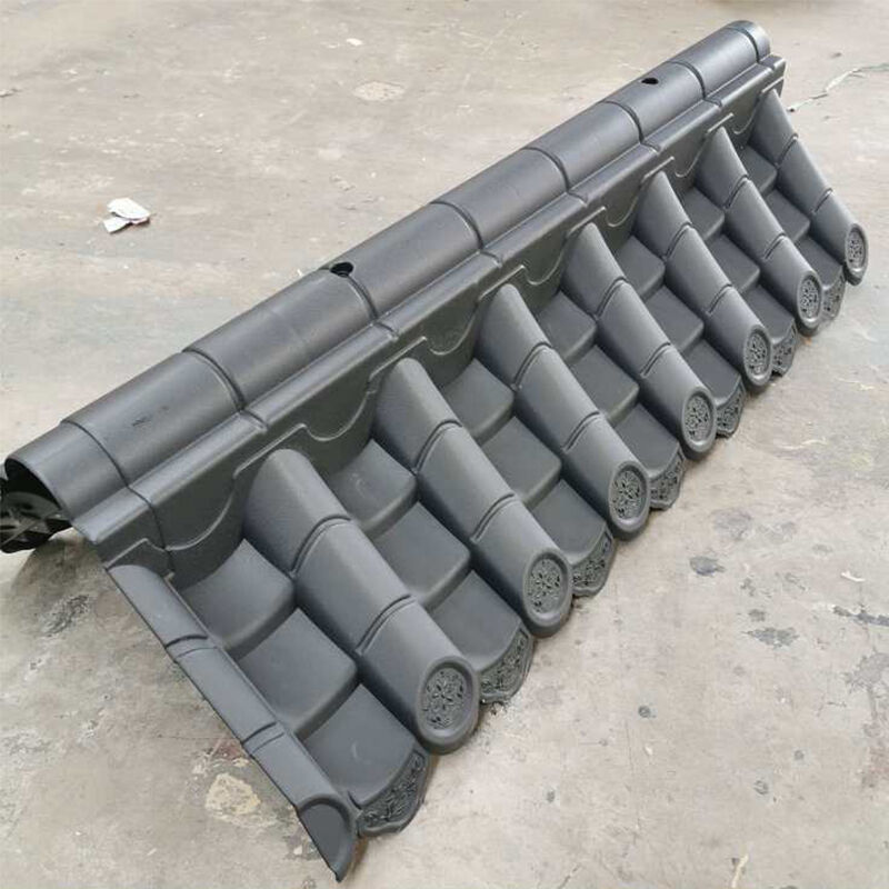 Ngói nóc nhựa Trung Quốc siêu nhẹ chống tia UV màu đỏ & đen, nắp đỉnh bằng polymer cho mái tường rào & mái đình