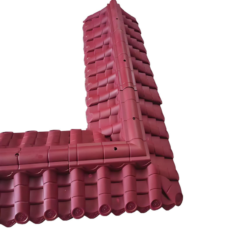 Ngói nóc nhựa Trung Quốc siêu nhẹ chống tia UV màu đỏ & đen, nắp đỉnh bằng polymer cho mái tường rào & mái đình