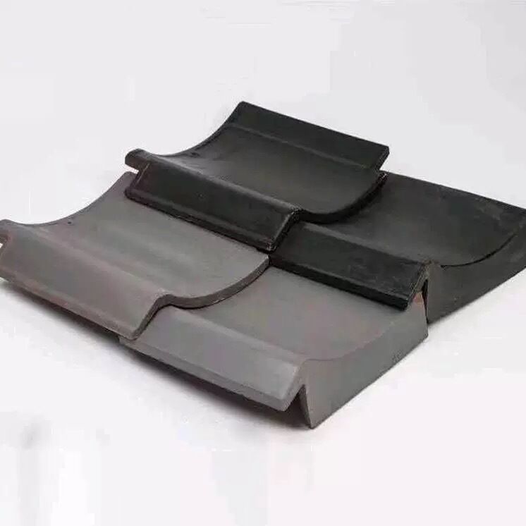 Đồ gạch Kawara gốm phẳng Nhật Bản tối giản Đồ gốm màu đen mờ Gạch mái nhà liên kết cho nhà khung gỗ