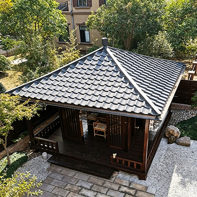 Chiếc giày mái nhà khu vực Nhật Bản Chiếc giày mái nhà màu xám khói cho gazebos sân và nhà che sân